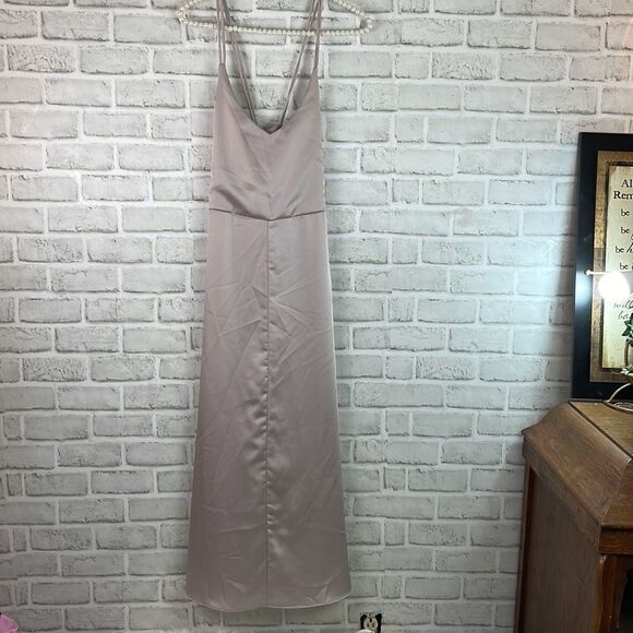 Mod Ref Maxi Slip Dress Criss Cross Back Champagne Size Medium - Picture 2 of 8